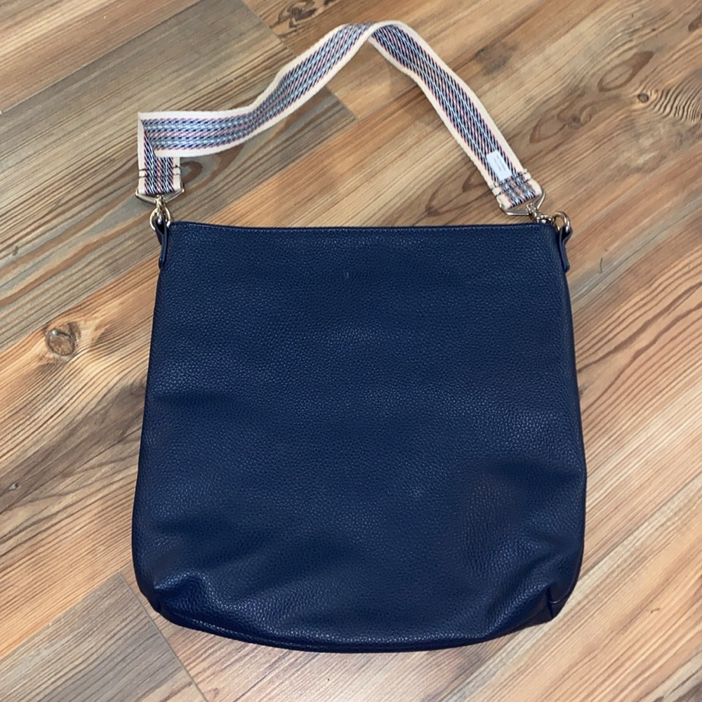 New Thirty-One Modern Purse Midnight Navy Pebble Fabric Shoulder Strap